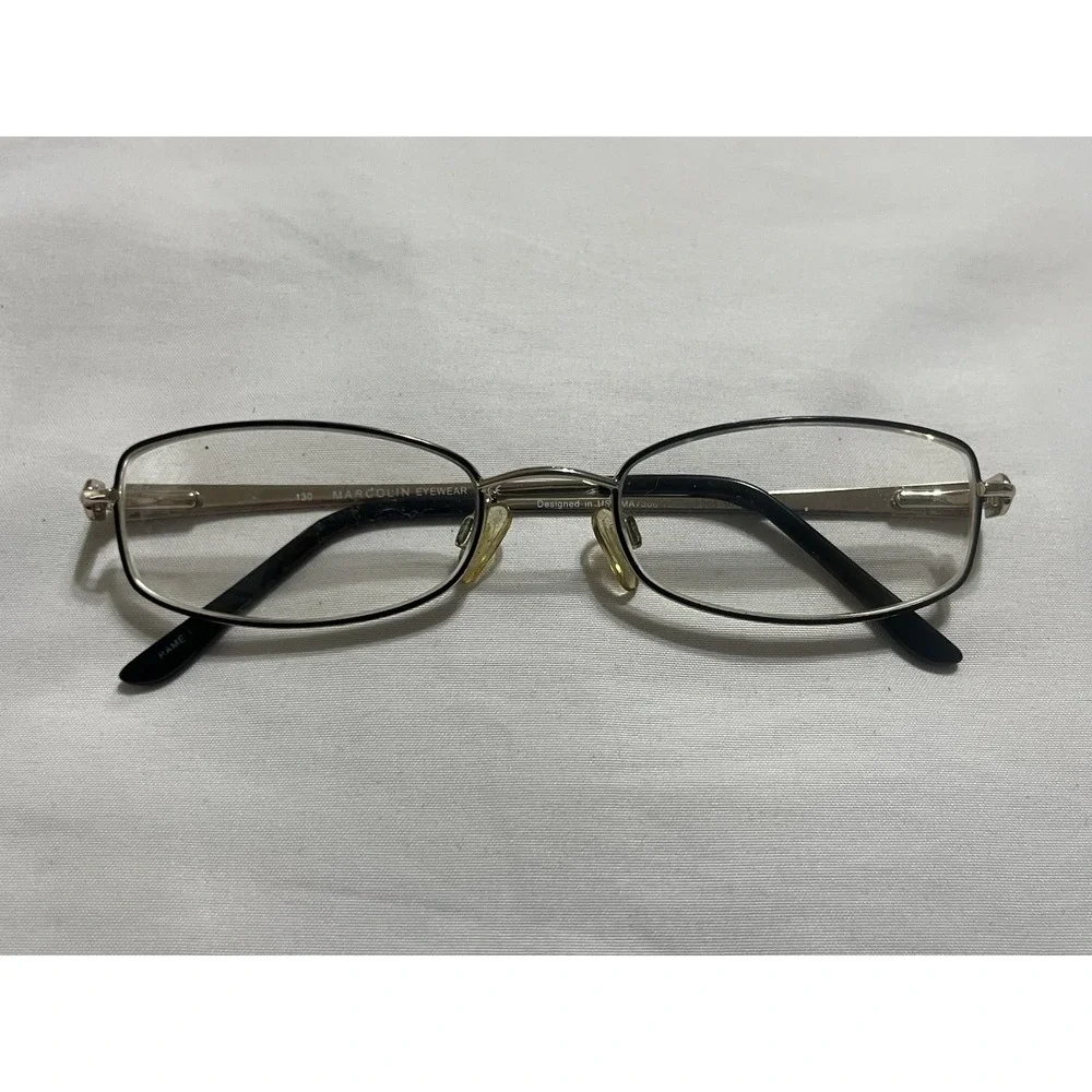 Marcolin Eyeglasses MA7306 Col. 005 Black gold Metal Rectangle Frame 50[]18 135